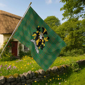 Towers Irish Clan Tartan House Flag with Coat of Arms