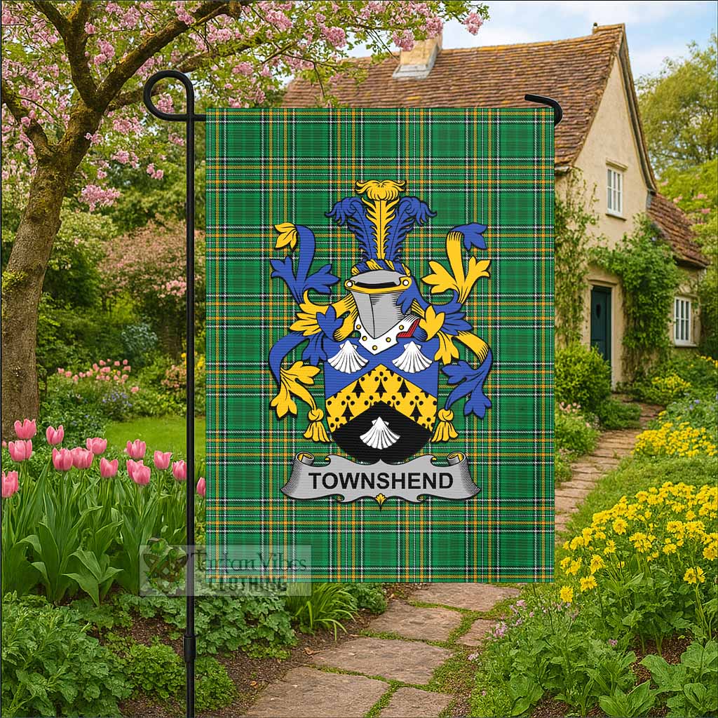 Townshend Irish Clan Tartan Flag with Coat of Arms