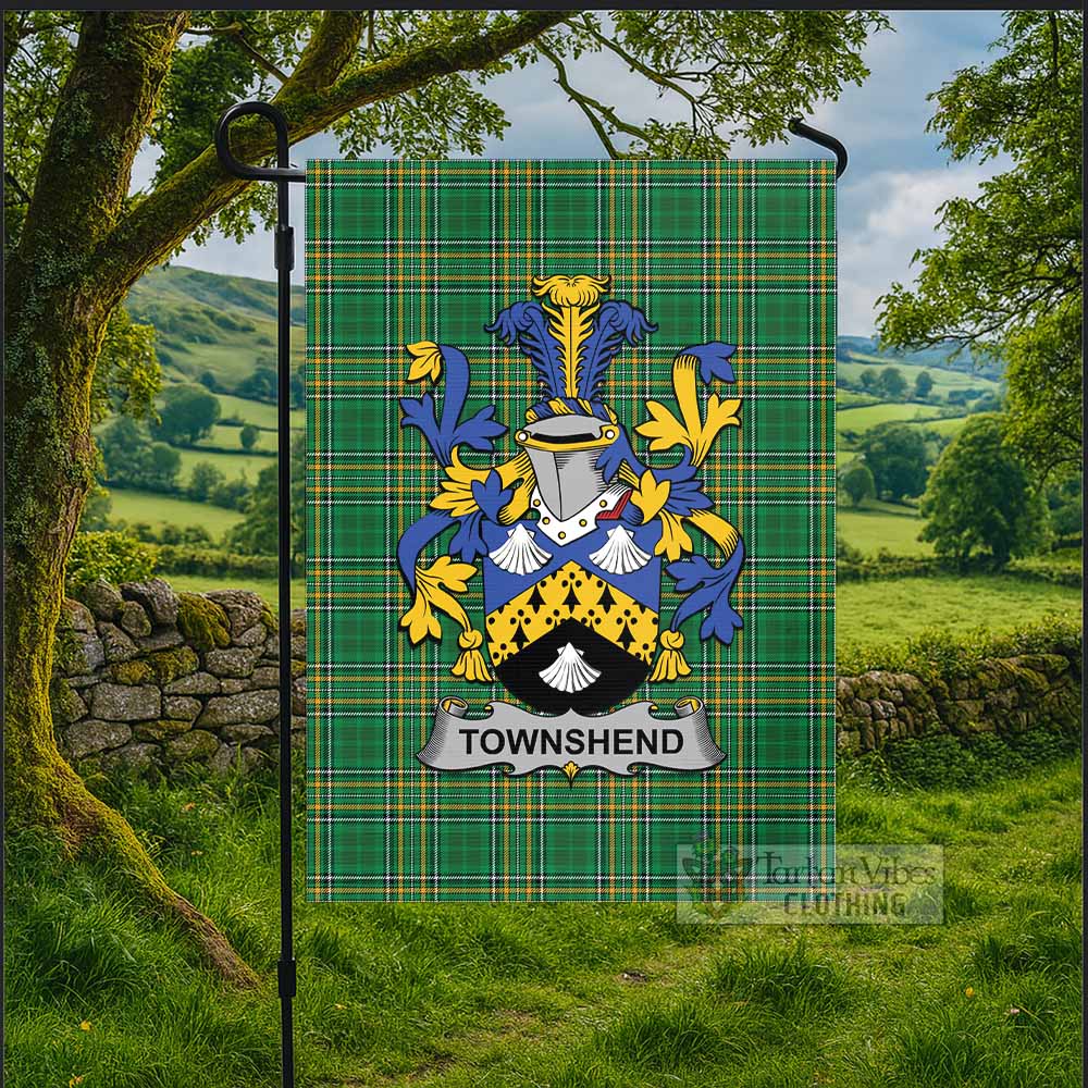 Townshend Irish Clan Tartan Flag with Coat of Arms