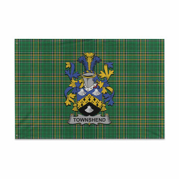 Townshend Irish Clan Tartan House Flag with Coat of Arms