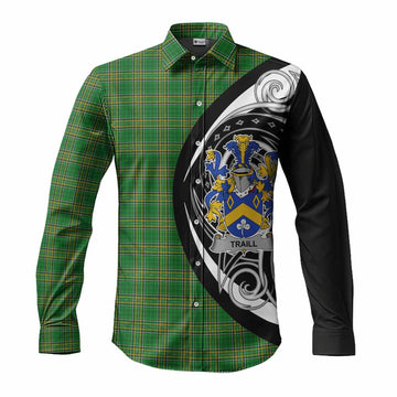 Tartan Vibes Clothing Traill Irish Clan Long Sleeve Button Shirt Celtic Circle Style