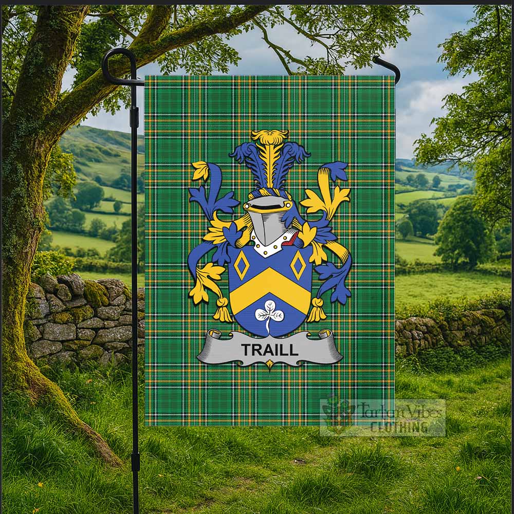 Traill Irish Clan Tartan Flag with Coat of Arms