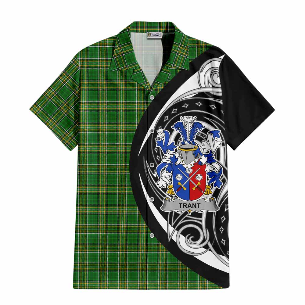 Tartan Vibes Clothing Trant Irish Clan Short Sleeve Button Shirt Celtic Circle Style