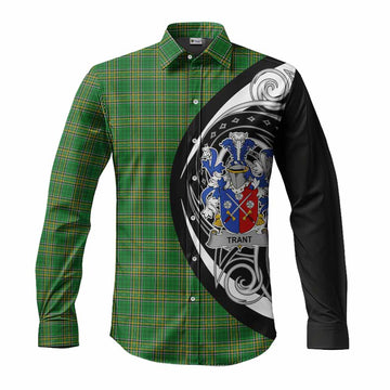 Tartan Vibes Clothing Trant Irish Clan Long Sleeve Button Shirt Celtic Circle Style