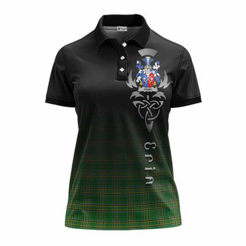 Tartan Vibes Clothing Trant Irish Clan Women's Polo Shirt with Coat of Arms Erin Go Bragh Celtic Inspired