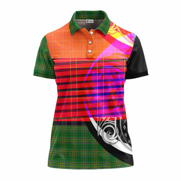 Tartan Vibes Clothing Trant Irish Clan Women's Polo Shirt Celtic Circle Style