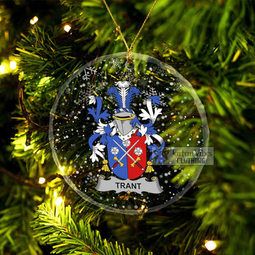 Trant Irish Clan Christmas Glass Ornament with Coat of Arms