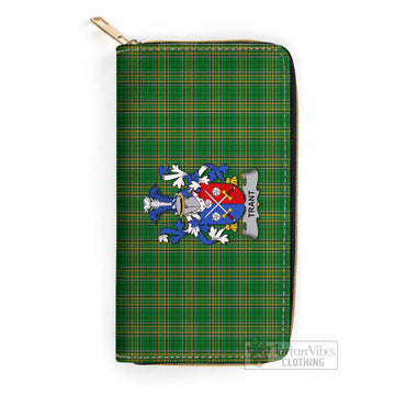 Trant Irish Clan Tartan Women's Leather Wallet with Coat of Arms