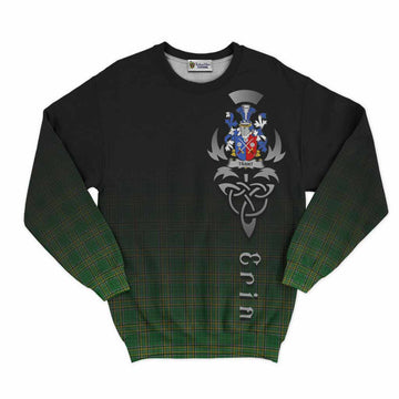 Tartan Vibes Clothing Trant Irish Clan Sweatshirt with Coat of Arms Erin Go Bragh Celtic Inspired