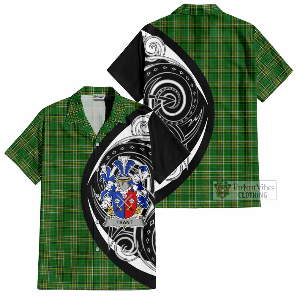 Tartan Vibes Clothing Trant Irish Clan Short Sleeve Button Shirt Celtic Circle Style