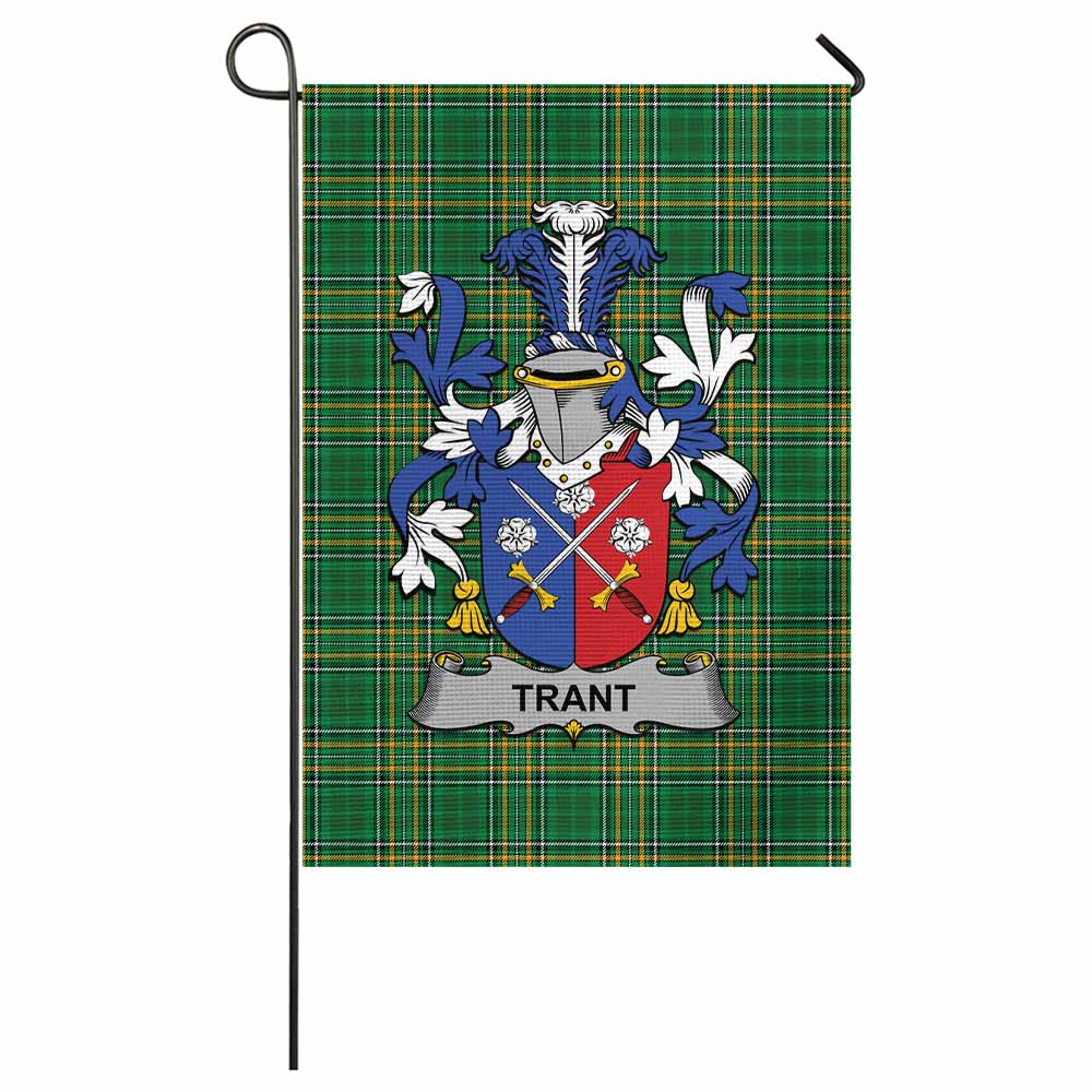 Trant Irish Clan Tartan Flag with Coat of Arms