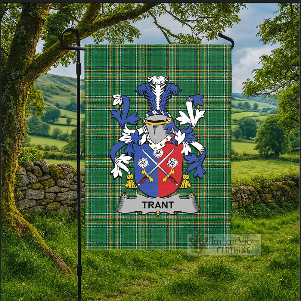 Trant Irish Clan Tartan Flag with Coat of Arms