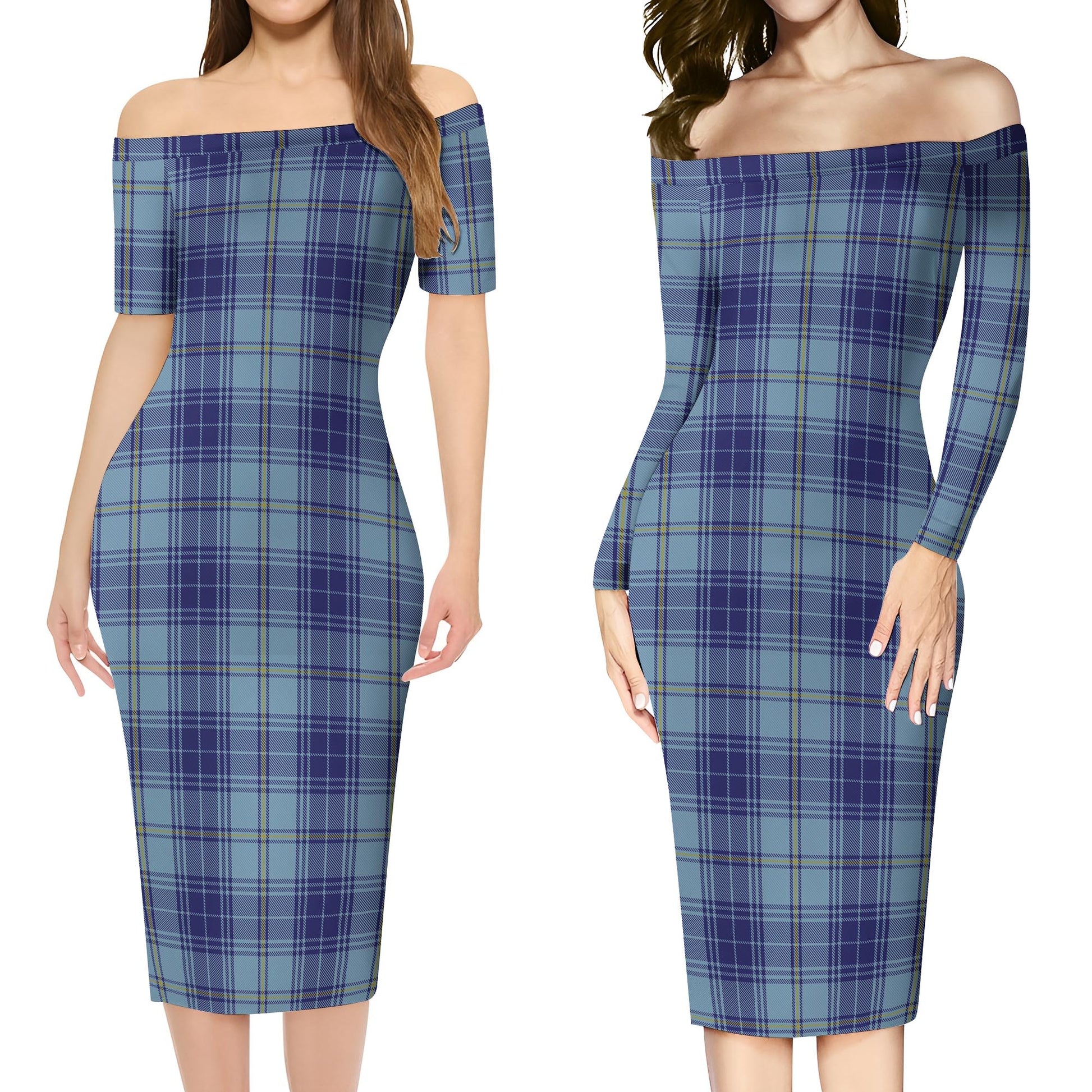 Traynor Tartan Off Shoulder Lady Dress Women's Dress - Tartan Vibes Clothing