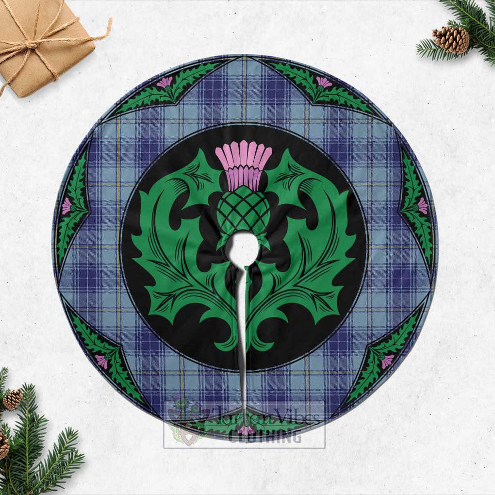 Tartan Vibes Clothing Traynor Tartan Christmas Tree Skirt Scottish Thistle Style