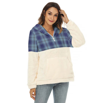 Traynor Tartan Half Style Women's Borg Fleece Hoodie with Half Zip