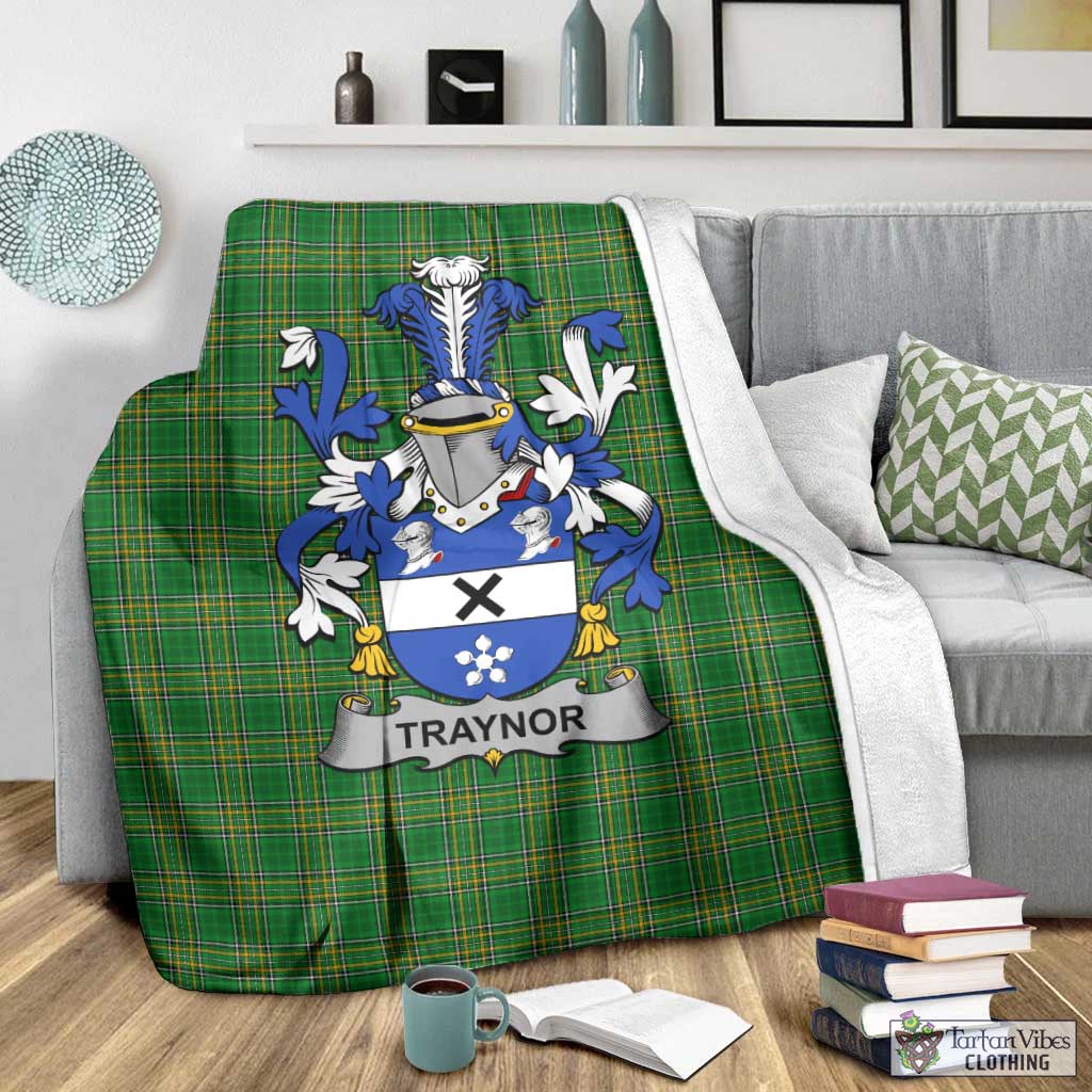 Traynor Irish Clan Tartan Blanket with Coat of Arms - Tartan Vibes Clothing