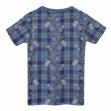 Traynor Tartan Kid T-shirt Seamless Scottish Thistle Flowers
