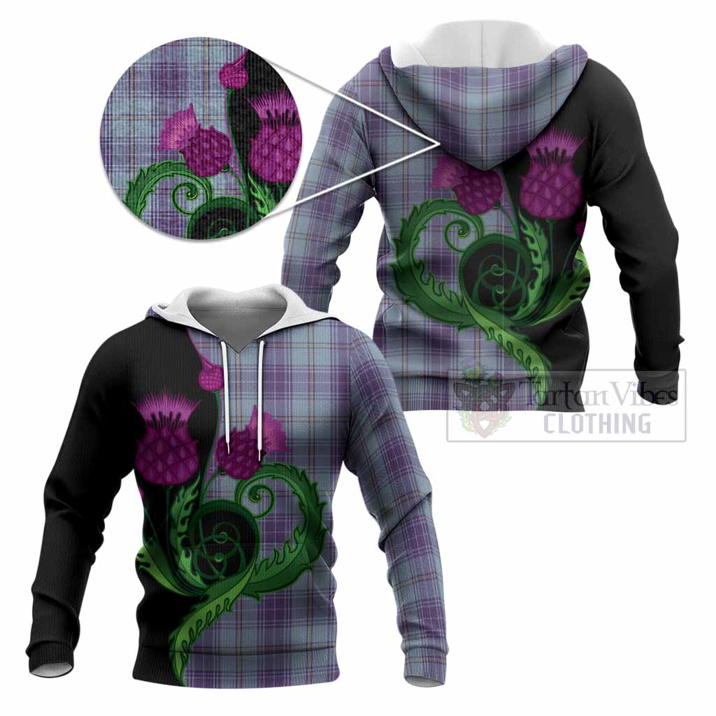 Traynor Tartan Knitted Hoodie Traditional Scottish Thistle