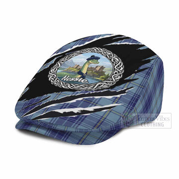 Traynor Tartan Loch Ness Monster Flat Cap, Jeff Cap Celtic Knot Nessie Art