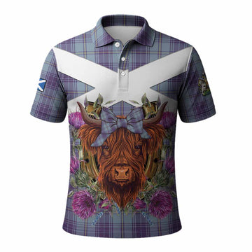 Traynor Tartan Polo Shirt Scottish Thistle Heilan Coo