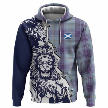 Traynor Tartan Scottish Hoodie Angry Lion With Soccer Ball Style