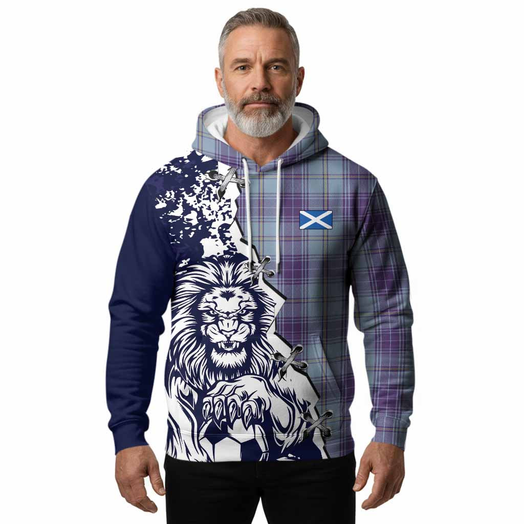 Traynor Tartan Scottish Hoodie Angry Lion With Soccer Ball Style
