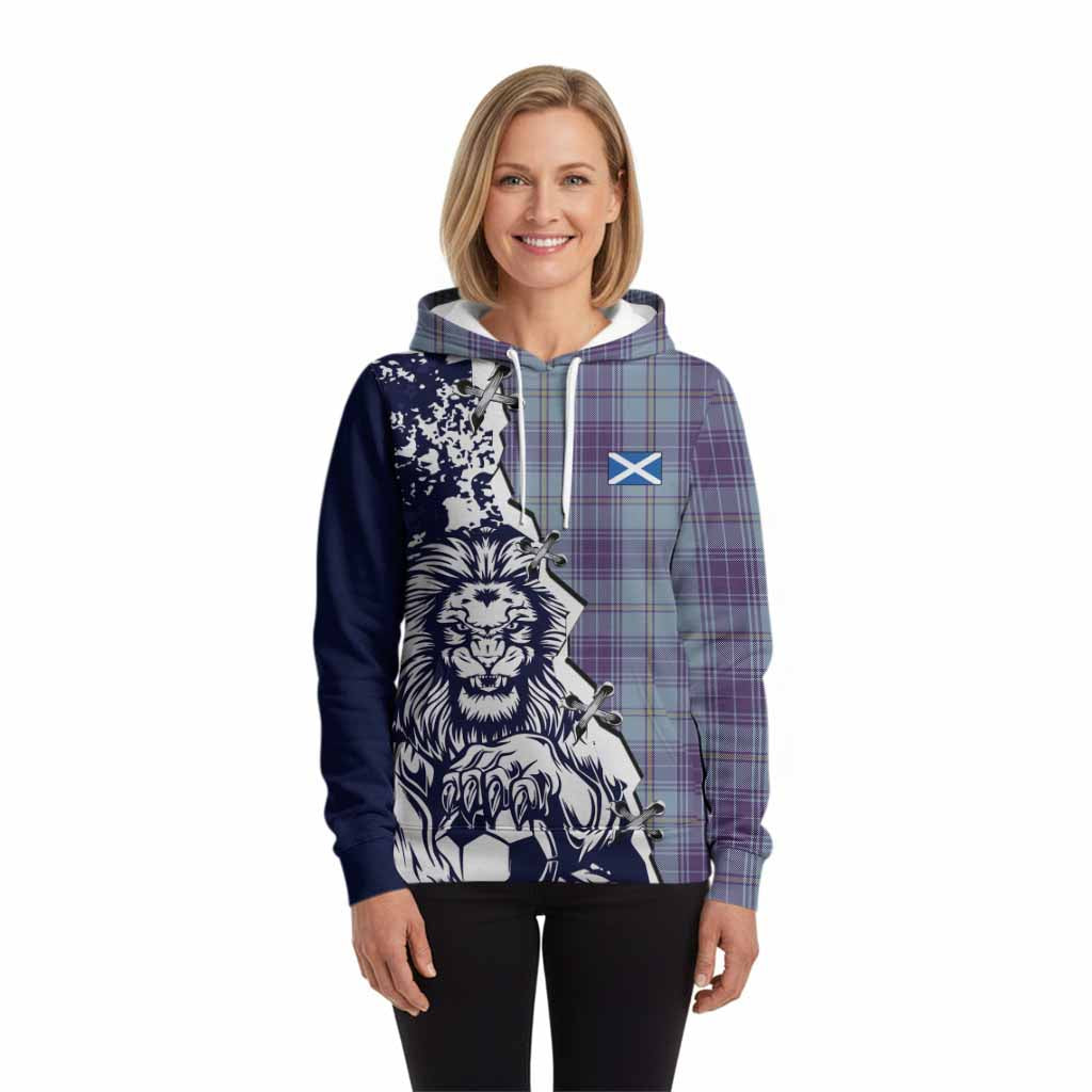 Traynor Tartan Scottish Hoodie Angry Lion With Soccer Ball Style