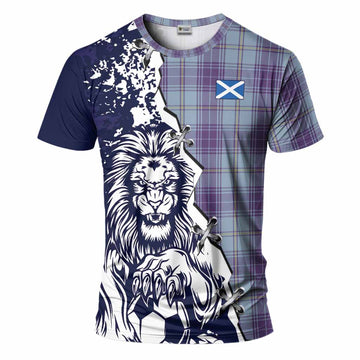 Traynor Tartan Scottish T-Shirt Angry Lion With Soccer Ball Style