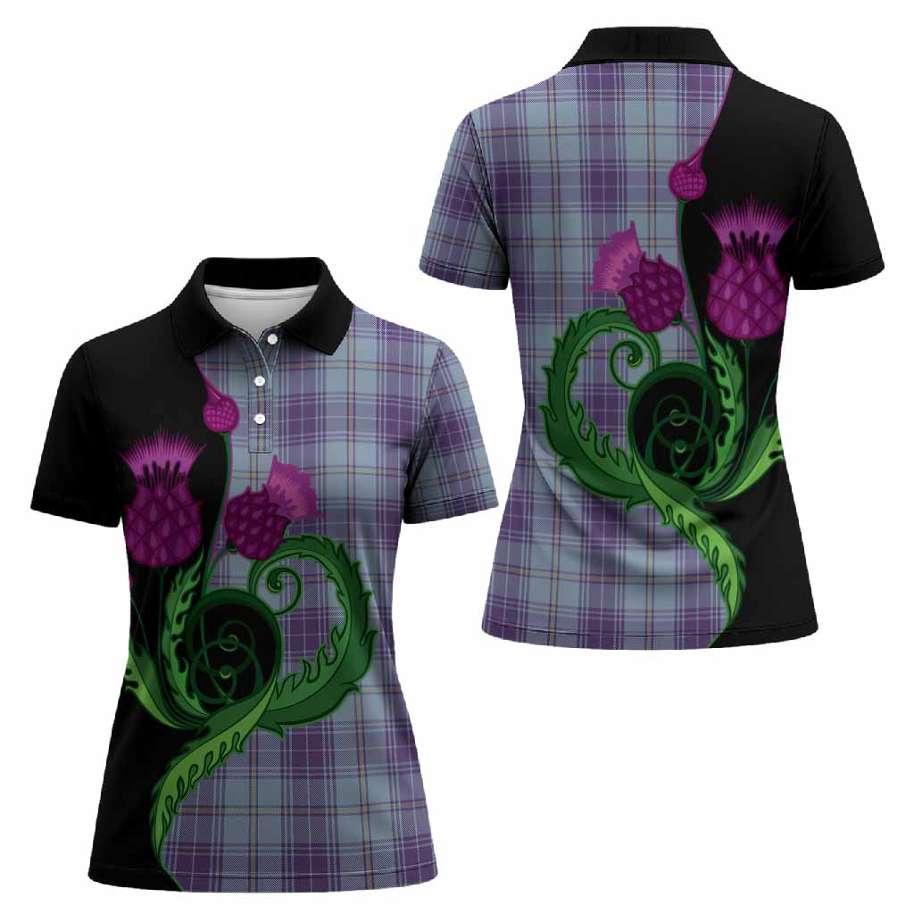 Traynor Tartan Women Polo Shirt Traditional Scottish Thistle