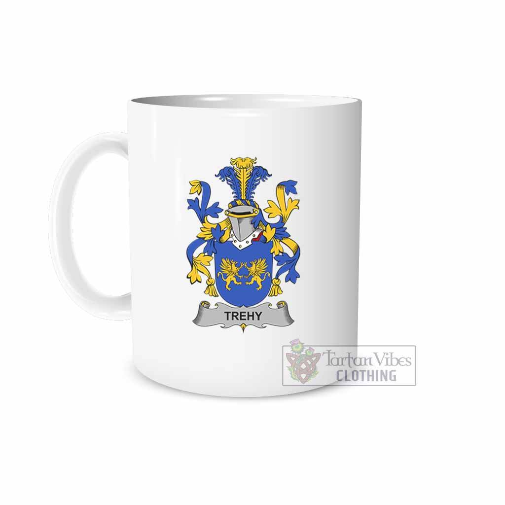 Trehy Irish Clan Coat of Arms Ceramic Mug White - 2D-tartanvibesclothing