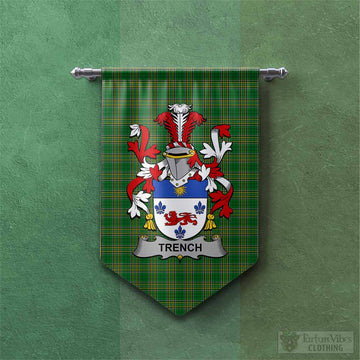 Trench Irish Clan Tartan Gonfalon, Tartan Banner with Coat of Arms