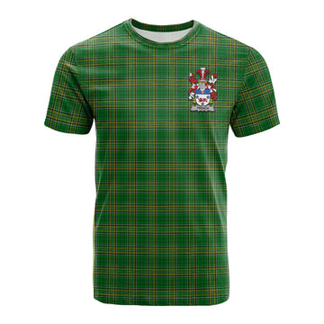 Trench Irish Clan Tartan Cotton T-shirt with Coat of Arms