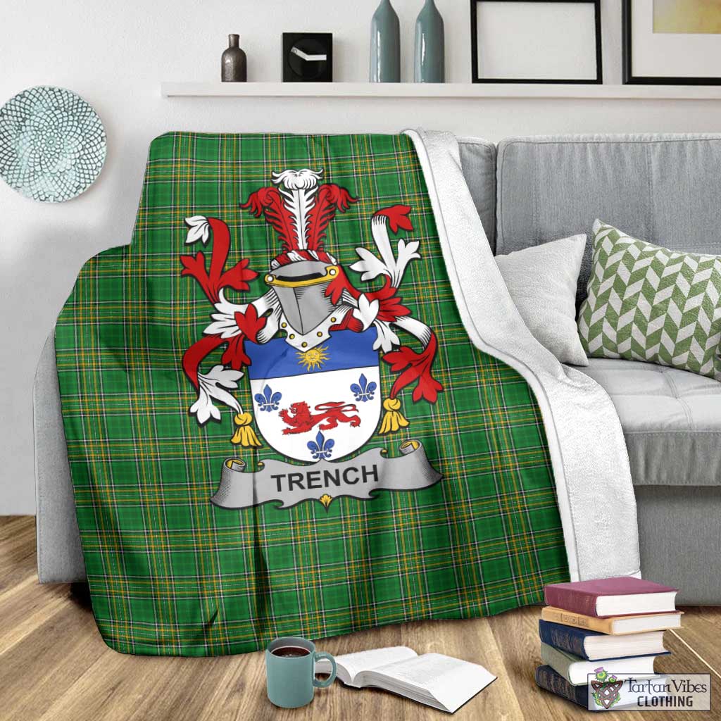 Trench Irish Clan Tartan Blanket with Coat of Arms - Tartan Vibes Clothing