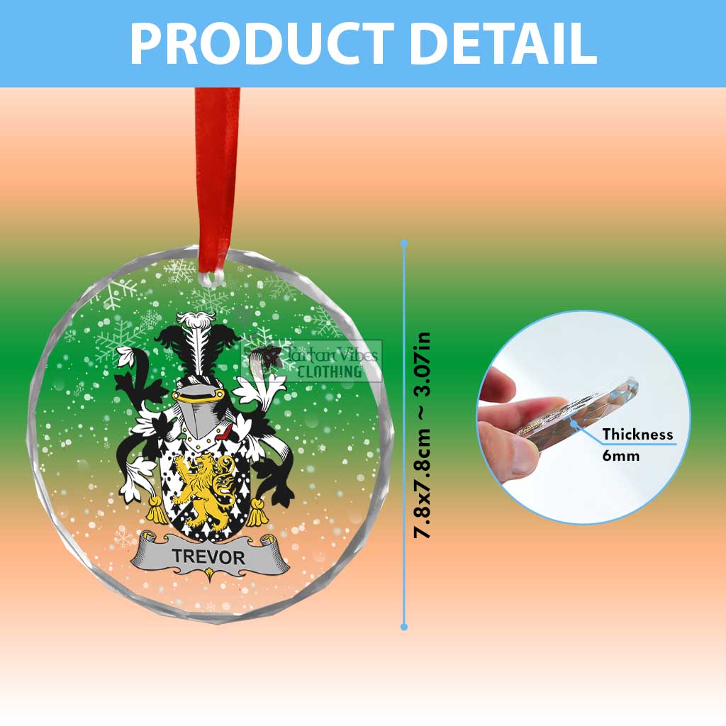 Trevor Irish Clan Christmas Glass Ornament with Coat of Arms - 2D-tartanvibesclothing