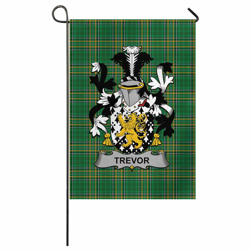 Trevor Irish Clan Tartan Flag with Coat of Arms