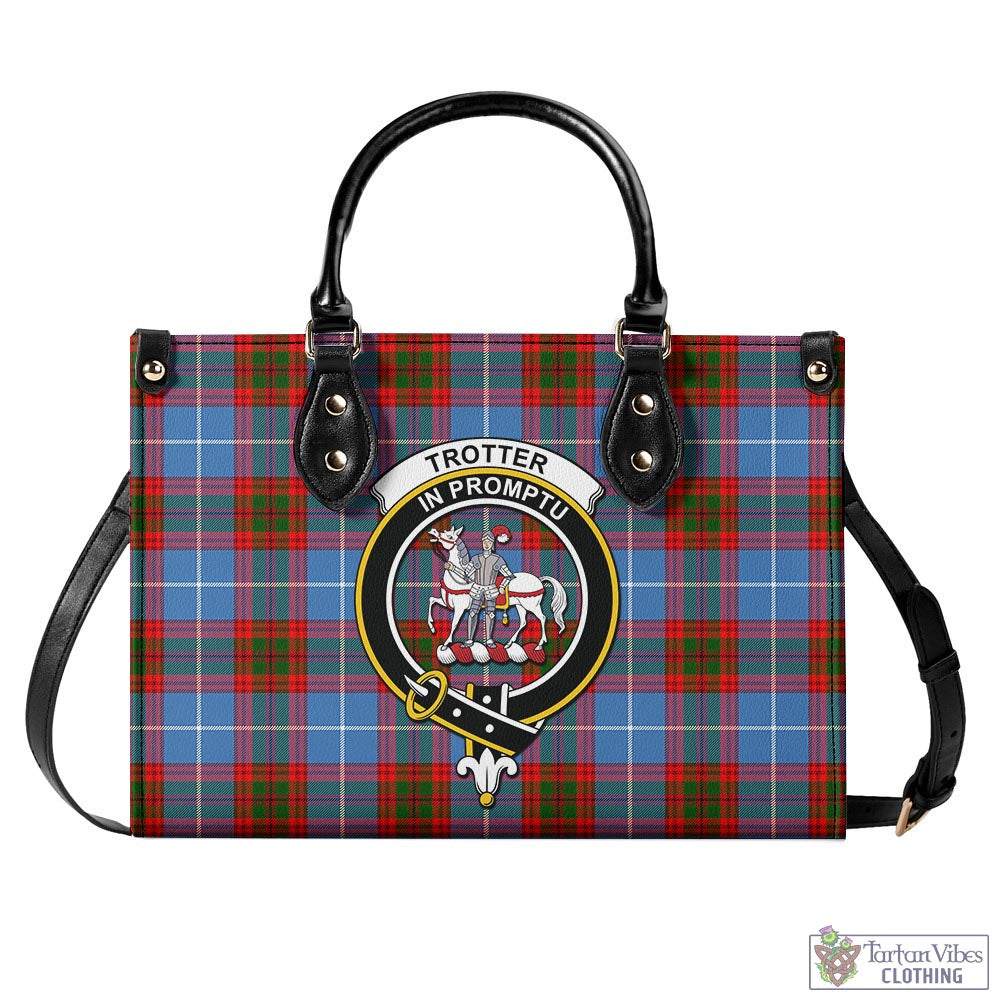 Trotter Tartan Luxury Leather Handbags with Family Crest - Tartan Vibes Clothing