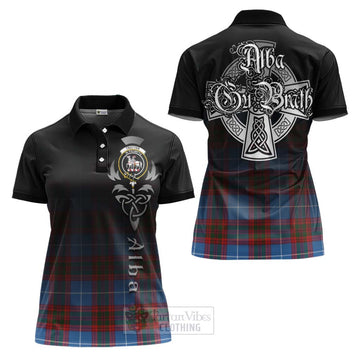 Trotter Tartan Women's Polo Shirt Featuring Alba Gu Brath Family Crest Celtic Inspired Women - Tartan Vibes Clothing