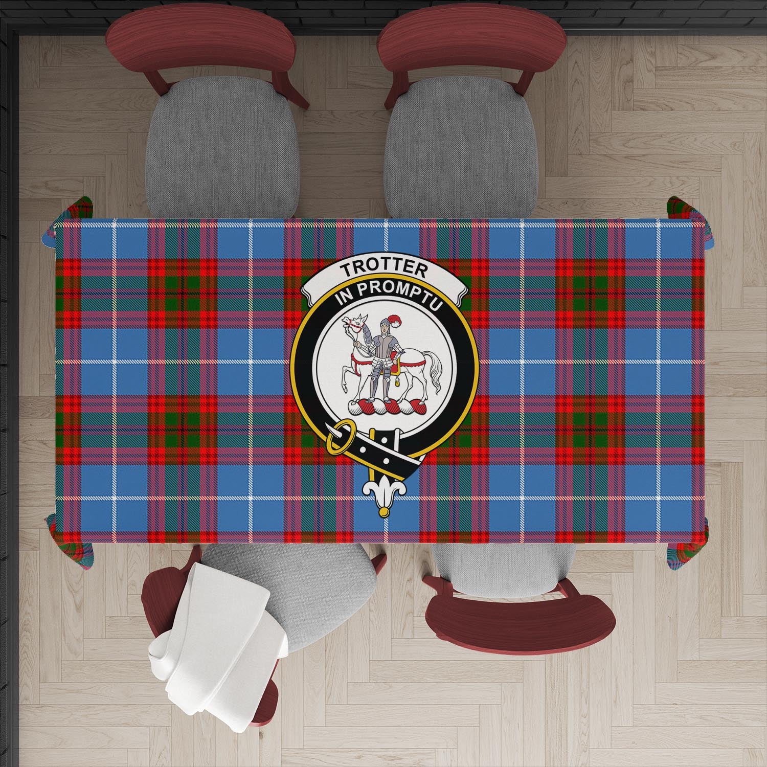 Trotter Tartan Tablecloth with Family Crest XL 57.1"x70.9"(145x180cm) - Tartan Vibes Clothing