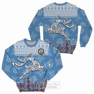 Trotter Clan Christmas Sweatshirt Celtic Reindeer Style Unisex - Tartan Vibes Clothing