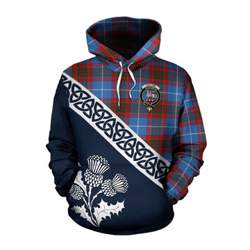 Trotter Tartan Cotton Hoodie Featuring Thistle and Scotland Map Pullover Hoodie XS - Tartan Vibes Clothing
