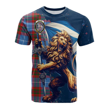 Trotter Tartan Family Crest Cotton T-shirt with Scottish Majestic Lion Kid's Shirt - Tartan Vibes Clothing