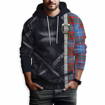 Trotter Tartan Hoodie with Family Crest Cross Sword Thistle Celtic Vibes Pullover Hoodie - Tartan Vibes Clothing