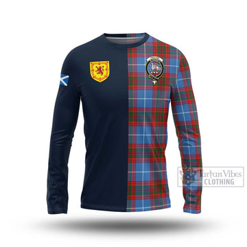 Trotter Tartan Long Sleeve T-Shirt Alba with Scottish Lion Royal Arm Half Style Unisex - Tartan Vibes Clothing