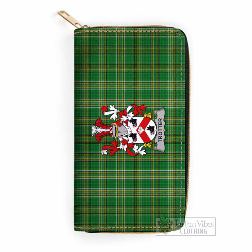 Trotter Irish Clan Tartan Women's Leather Wallet with Coat of Arms One Size 19.7*10.5*3.5 cm - Tartan Vibes Clothing