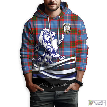 Trotter Tartan Hoodie with Alba Gu Brath Regal Lion Emblem Zip Hoodie - Tartan Vibes Clothing