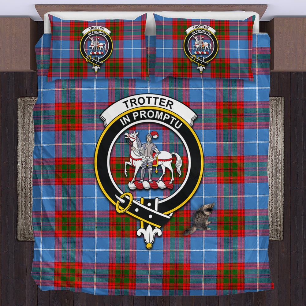 Trotter Tartan Bedding Set with Family Crest US Bedding Set - Tartan Vibes Clothing