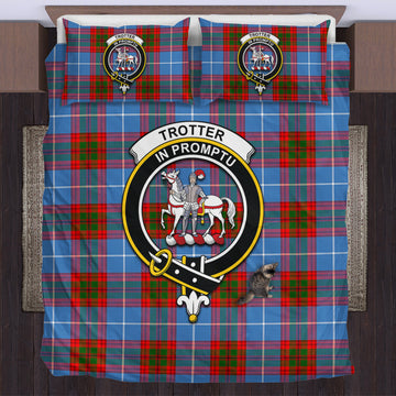 Trotter Tartan Bedding Set with Family Crest US Bedding Set - Tartan Vibes Clothing