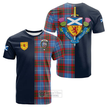 Trotter Tartan Cotton T-shirt Alba with Scottish Lion Royal Arm Half Style Kid's Shirt - Tartan Vibes Clothing