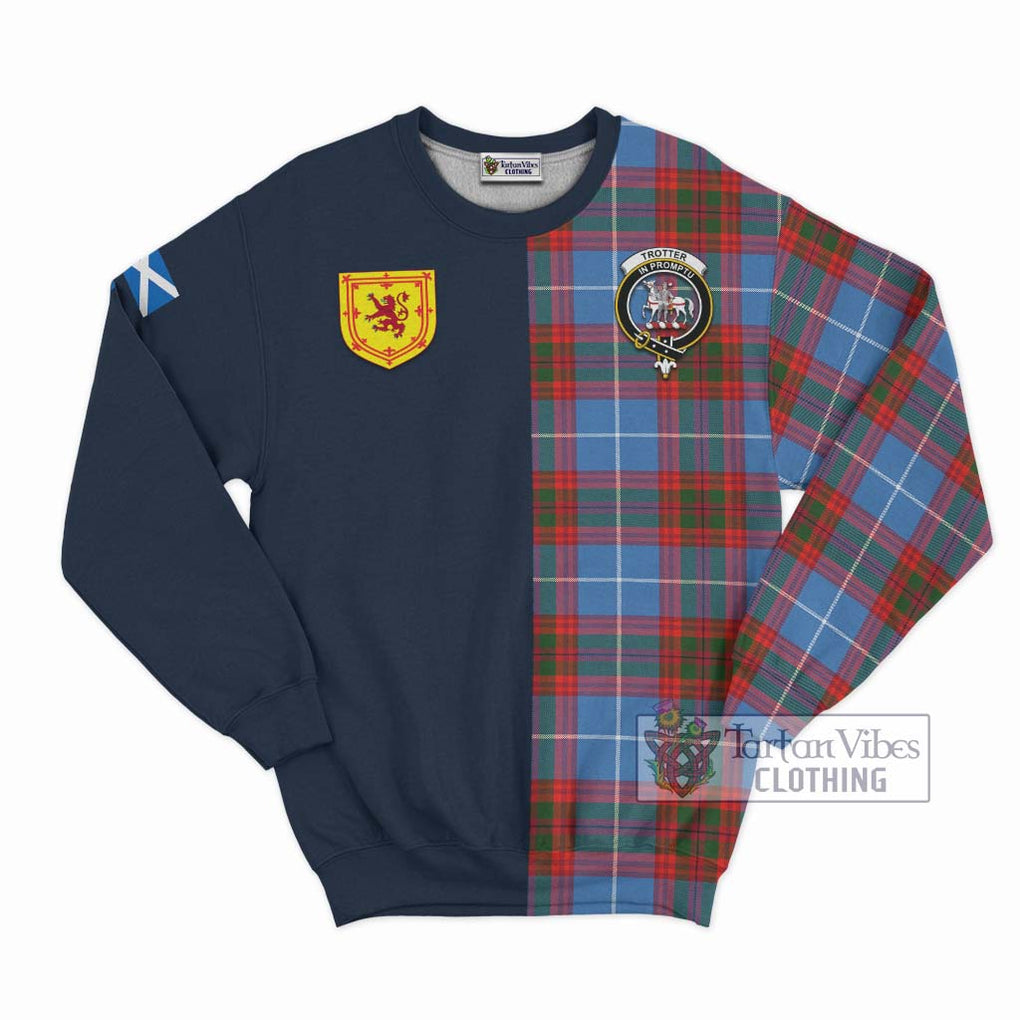 Trotter Tartan Sweatshirt Alba with Scottish Lion Royal Arm Half Style Unisex - Tartan Vibes Clothing