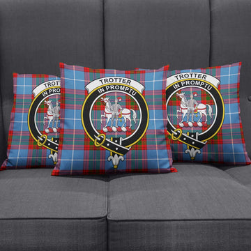 Trotter Tartan Pillow Cover with Family Crest